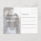 Carte Postale Faire-part Script moderne mariage verdoyant Enregistrer la da (Dos)