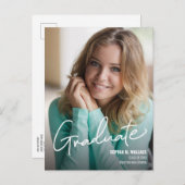 Carte Postale Faire-part Script moderne photo personnalisée (Devant / Derrière)