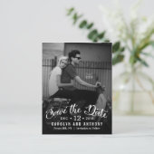 Carte Postale Faire-part Script moderne | Photo Personnalisée Enregistrer L (Debout devant)