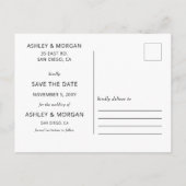 Carte Postale Faire-part Script Navy Heart We Do Save the Date (Dos)