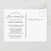 Carte Postale Faire-part Script noir moderne 4 photo Collage Graduation (Dos)