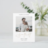 Carte Postale Faire-part Script or simple Enregistrer le Mariage photo date (Debout devant)
