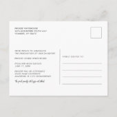 Carte Postale Faire-part Script photo 2025 Grad (Dos)