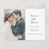 Carte Postale Faire-part Script Photo Enregistrer la date Code QR (Devant)