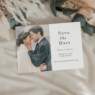 Carte Postale Faire-part Script Photo Enregistrer la date Code QR