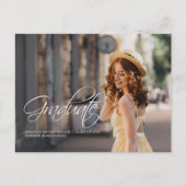 Carte Postale Faire-part Script Photo Grad Class of 2022 Graduation (Devant)