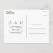 Carte Postale Faire-part Script photo moderne Budget Mariage Enregistrer la (Dos)