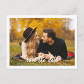 Carte Postale Faire-part Script photo pour sauvegarde de la date (Devant)