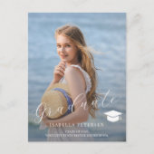 Carte Postale Faire-part Script photo simple diplôme de l'école secondaire (Devant)