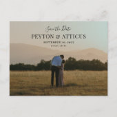 Carte Postale Faire-part Script Police Paysage Photo Enregistrer la date Ca (Devant)