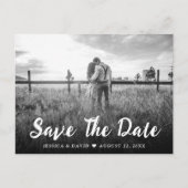 Carte Postale Faire-part Script rustique mariage photo Enregistrer la date  (Devant)
