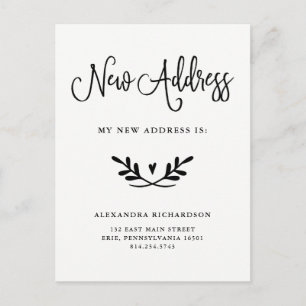 Carte Postale Faire-part Script rustique simple Changement d'adresse