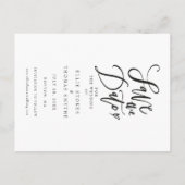 Carte Postale Faire-part Script Save the Date Modern Simple Photo (Dos)