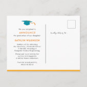 Carte Postale Faire-part Script Super Rétro Terracotta Graduation Florale (Dos)