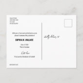 Carte Postale Faire-part Script tendance Graduate Custom Photo Lycée (Dos)