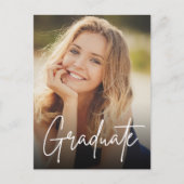 Carte Postale Faire-part Script tendance Graduate Custom Photo Lycée (Devant)