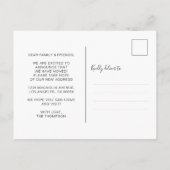 Carte Postale Faire-part Script tendance Nous avons déplacé une nouvelle ph (Dos)