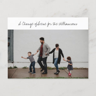Carte Postale Faire-part Script Whimsical Famille Photo New Home Moving