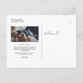 Carte Postale Faire-part Script Whimsical Noir reporté mariage (Dos)