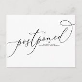 Carte Postale Faire-part Script Whimsical Noir reporté mariage (Devant)