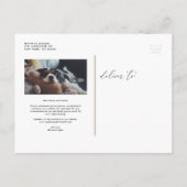 Carte Postale Faire-part Script Whimsical Or Remonté Mariage (Dos)