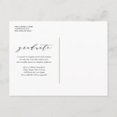 Carte Postale Faire-part Script Whimsical Parties scintillant or Photo Grad (Dos)