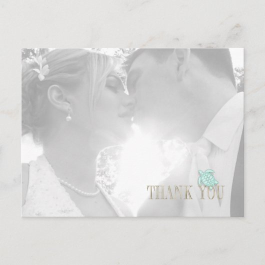 Carte Postale Faire-part Sea Foam Beach Wedding Thank You ID837 (Devant)