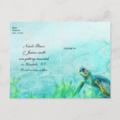 Carte Postale Faire-part Sea Turtle Ocean Beach Art Wedding Enregistrer la  (Dos)