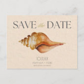 Carte Postale Faire-part Seashell Beach Destination Mariage Enregistrer la  (Devant)