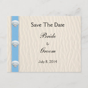 Carte Postale Faire-part Seashell Beach Wedding Enregistrer La Date