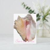 Carte Postale Faire-part Seashell Conch Beach Wedding (Debout devant)