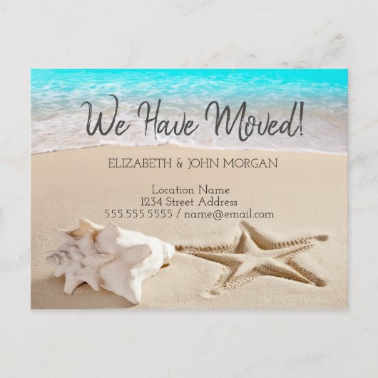 Carte Postale Faire-part Seashells Beach Moving (Devant)