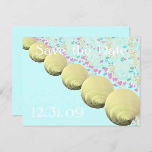 Carte Postale Faire-part SeaShells BeachWedding (Devant / Derrière)