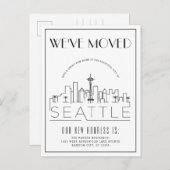 Carte Postale Faire-part Seattle Moderne Deco | Changement d'adresse (Devant / Derrière)