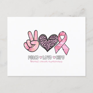 Carte Postale Faire-part Sensibilisation au cancer du sein Empreinte de léo