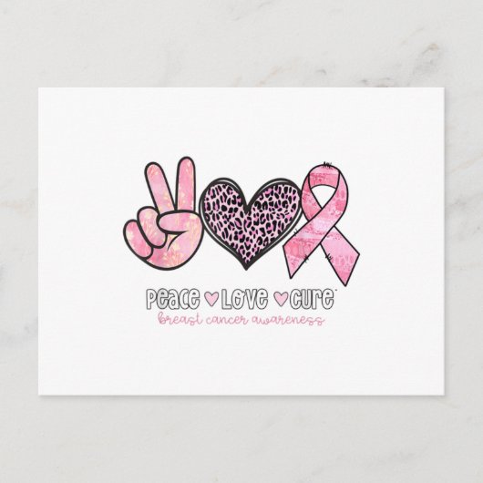 Carte Postale Faire-part Sensibilisation au cancer du sein Empreinte de léo (Devant)