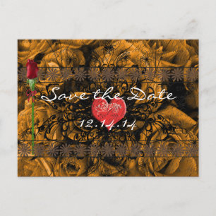 Carte Postale Faire-part Sepia Roses du temps passé sous les vagues calmant