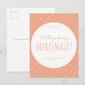 Carte Postale Faire-part Seras-Tu Ma Demoiselle D'Honneur | Proposition Dem (Devant / Derrière)