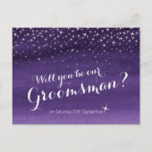 Carte Postale Faire-part Seras-tu notre garçon d'honneur ciel étoilé mariag (Devant)