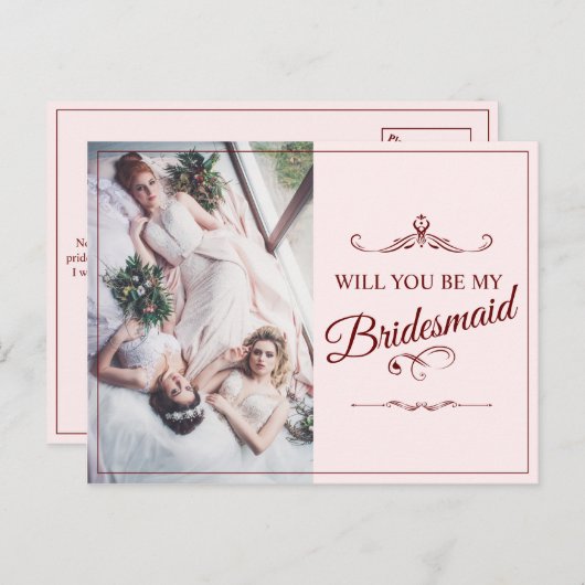 Carte Postale Faire-part Serez-Vous Ma Femme D'Accueil ? Trois Bridesmaitre (Devant / Derrière)
