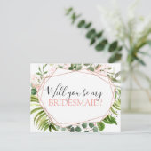 Carte Postale Faire-part Serez-vous ma femme d'honneur Eucalyptus Green (Debout devant)