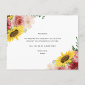 Carte Postale Faire-part "Serez-vous ma fille aux fleurs ?" (Dos)