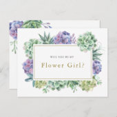 Carte Postale Faire-part "Serez-vous ma fille aux fleurs ?" (Devant / Derrière)