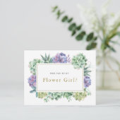 Carte Postale Faire-part "Serez-vous ma fille aux fleurs ?" (Debout devant)