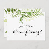 Carte Postale Faire-part "Serez-vous ma servante d'honneur ?" (Devant / Derrière)