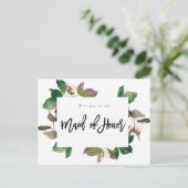 Carte Postale Faire-part serez-vous ma servante d'honneur boho floral (Debout devant)