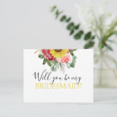 Carte Postale Faire-part Serez-vous ma servante d'honneur Sunflower Eucalyp (Debout devant)