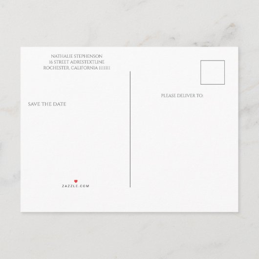 Carte Postale Faire-part Shabby Chic florals mariage Enregistrer la date (Dos)