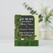 Carte Postale Faire-part Shamrock vert irlandais enregistrer la date (Debout devant)