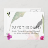 Carte Postale Faire-part Si belle aquarelle florale Enregistrer la date (Devant / Derrière)